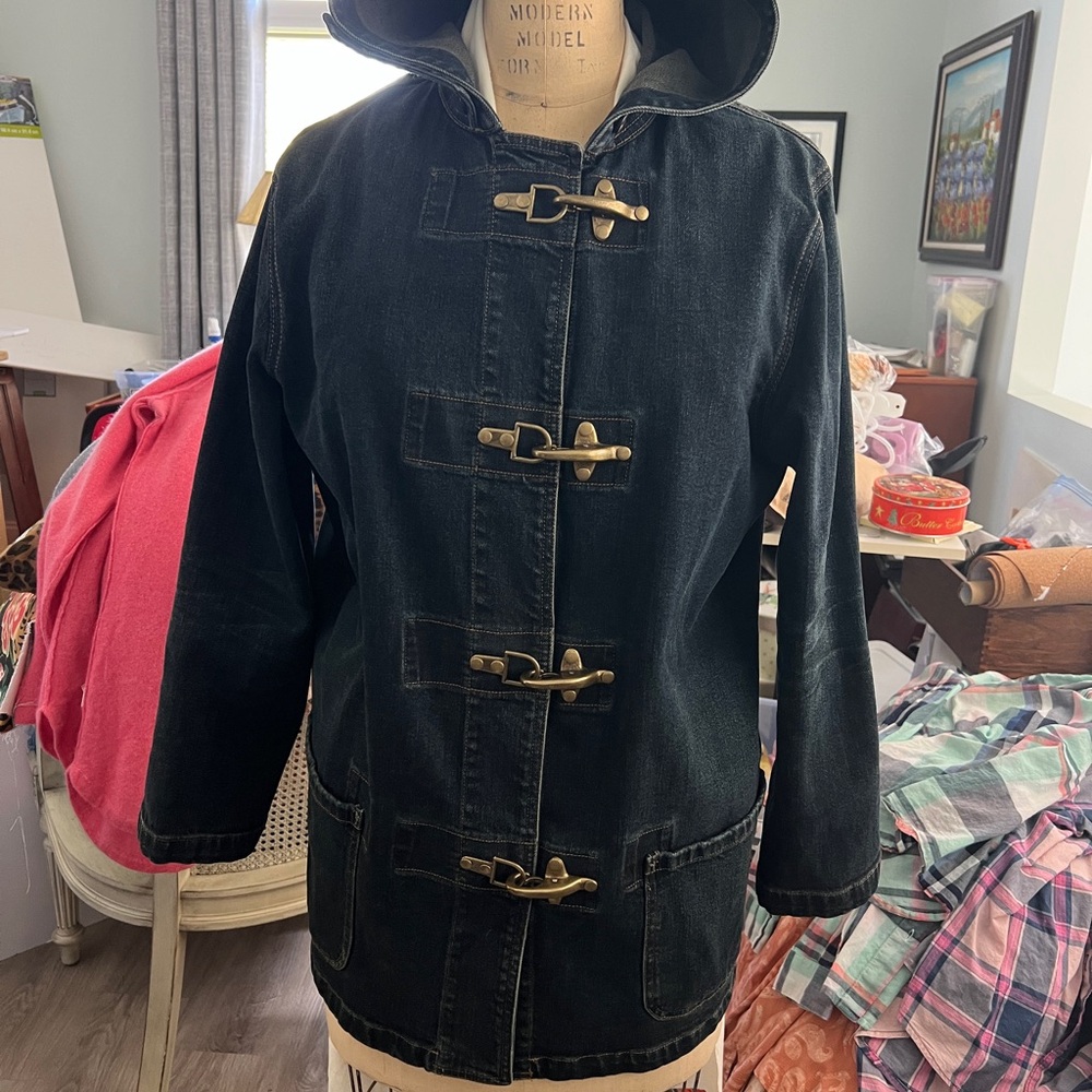Ralph Lauren Dark Denim Utility Jacket with Toggle Closures